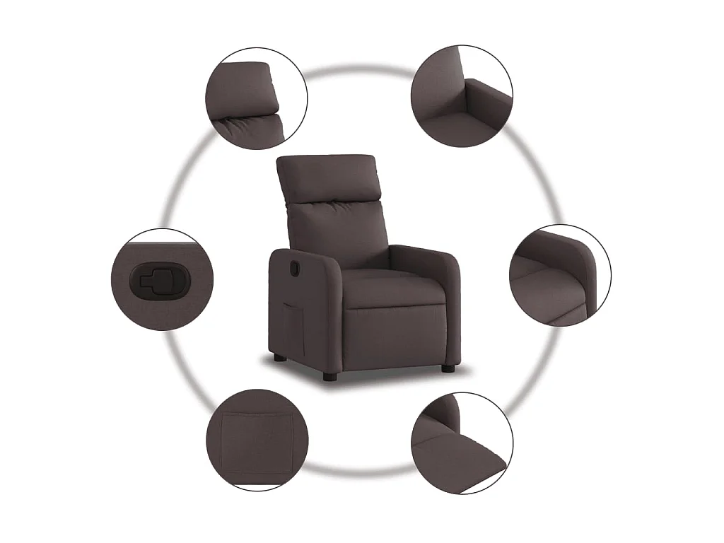 Fauteuil inclinable Marron foncé Tissu