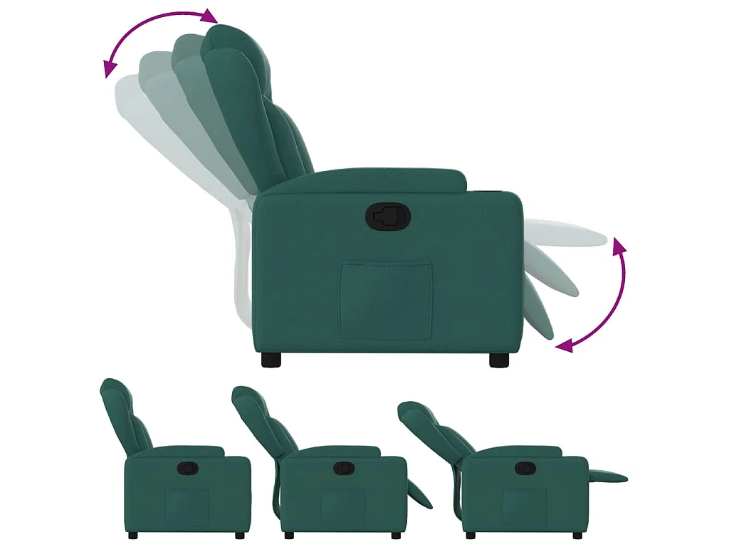 Fauteuil inclinable Vert foncé Tissu