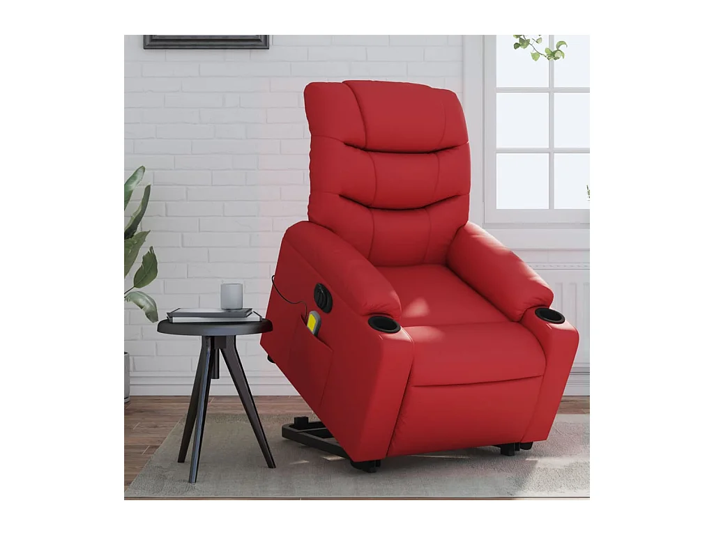 Fauteuil inclinable de massage électrique rouge similicuir