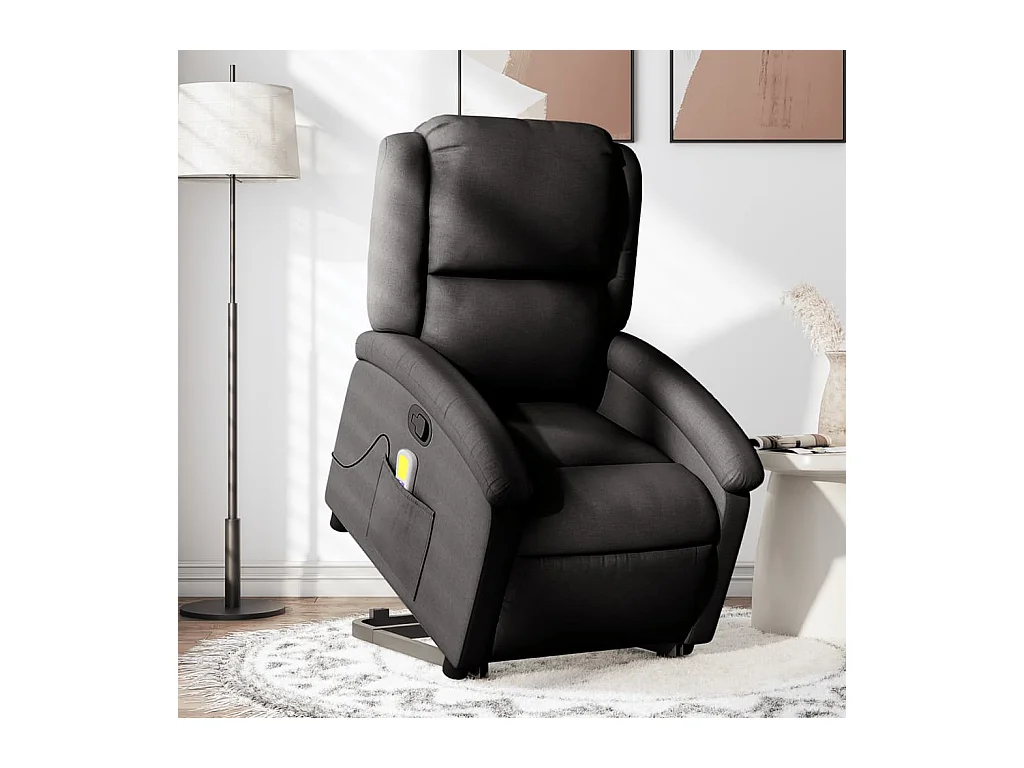 Fauteuil de massage inclinable Noir Tissu