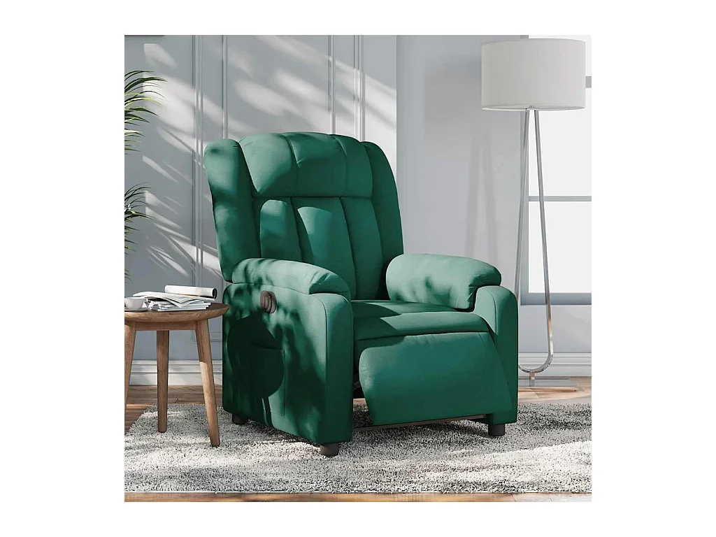 Fauteuil inclinable électrique Vert foncé Tissu