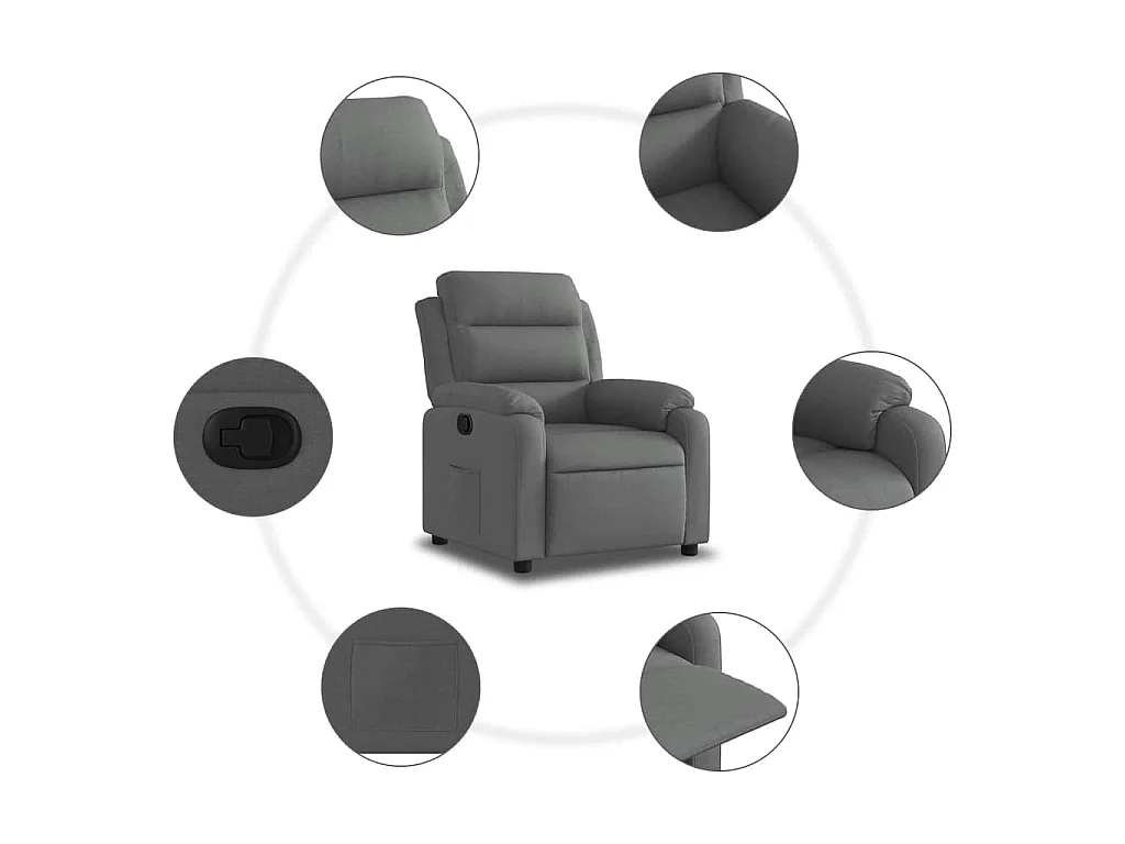 Fauteuil inclinable Gris foncé Tissu