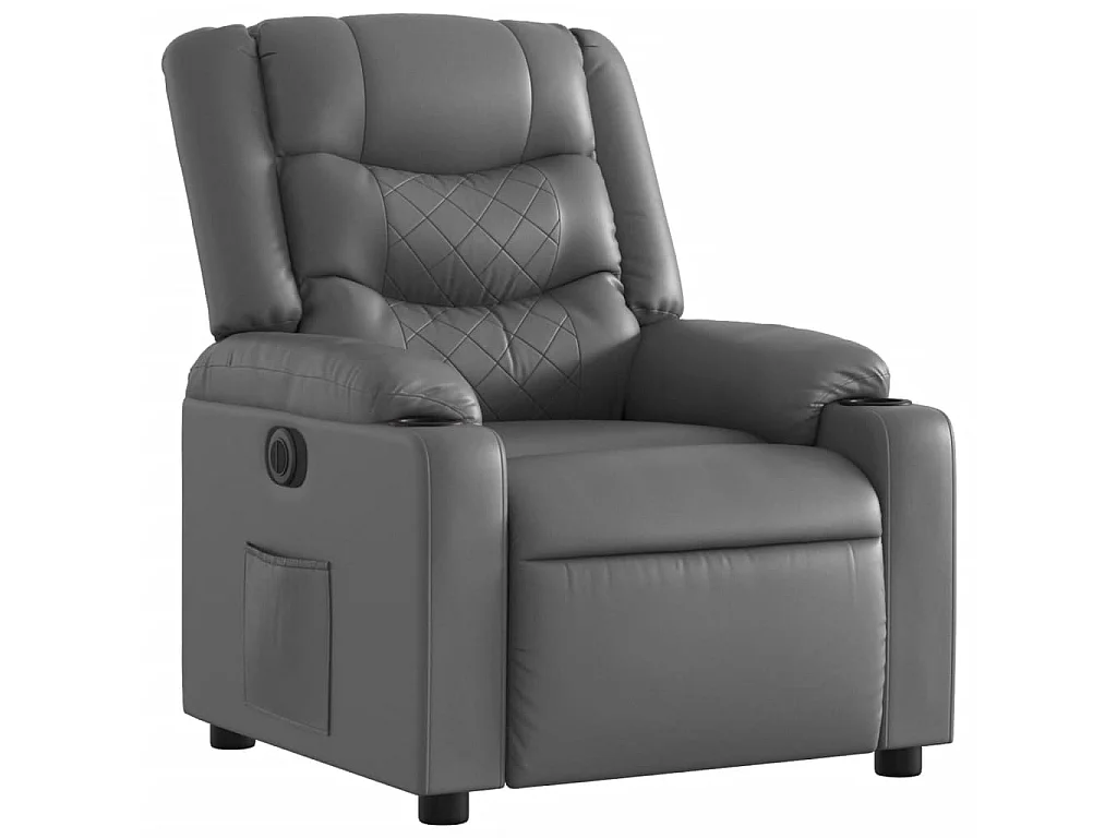 Fauteuil inclinable électrique Gris Similicuir