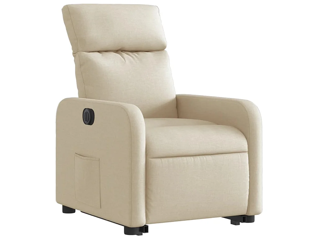 Poltrona Alzapersona Reclinabile Elettrica Crema in Tessuto