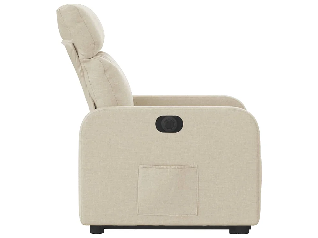 Poltrona Alzapersona Reclinabile Elettrica Crema in Tessuto