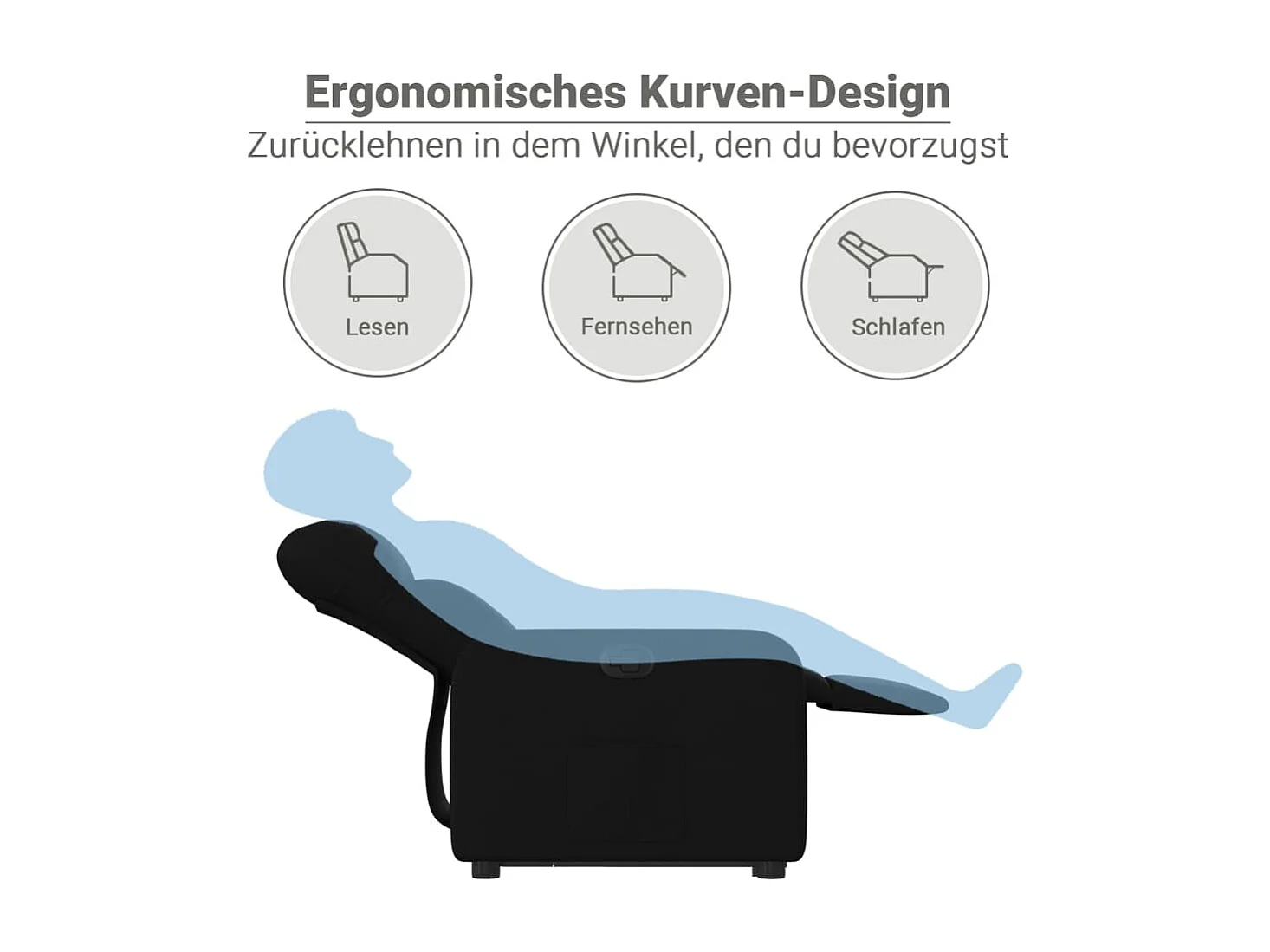 Fauteuil inclinable noir tissu