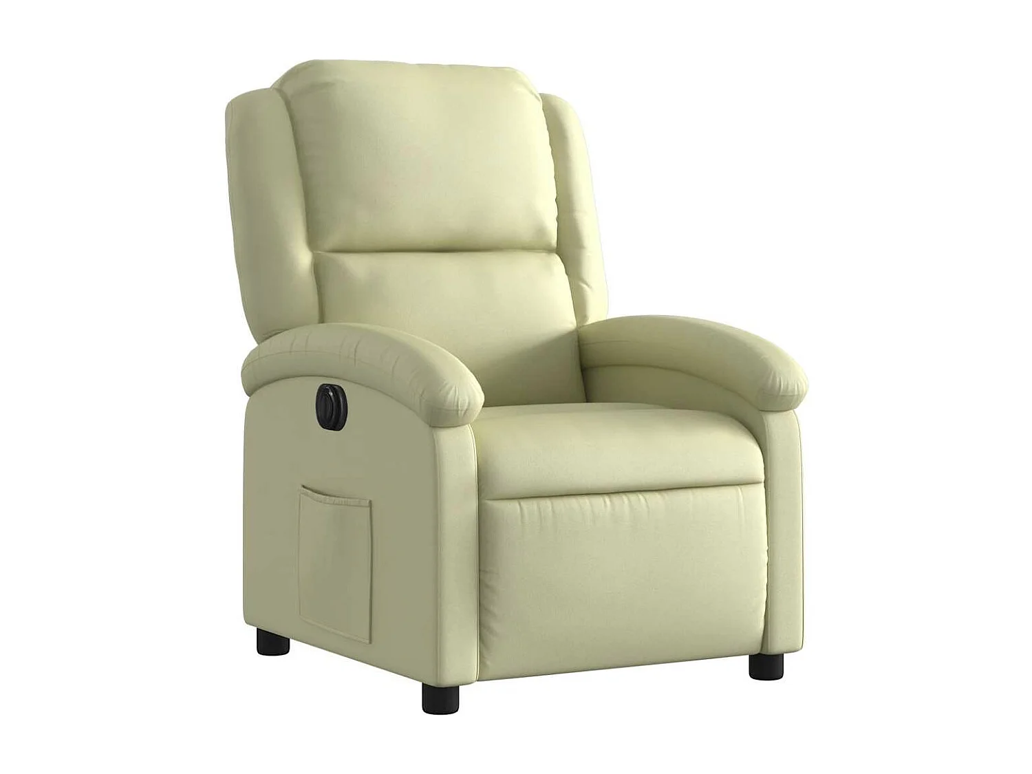 Fauteuil inclinable électrique crème cuir véritable