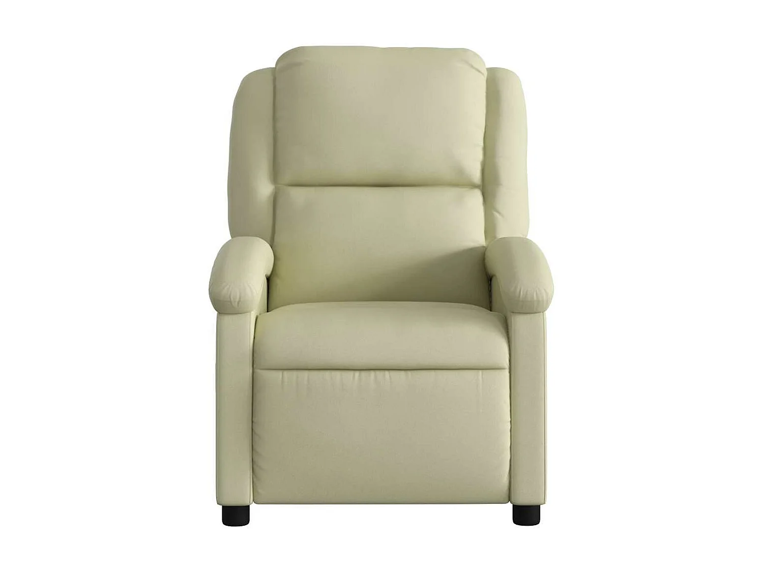 Sillón reclinable eléctrico de cuero auténtico blanco crema