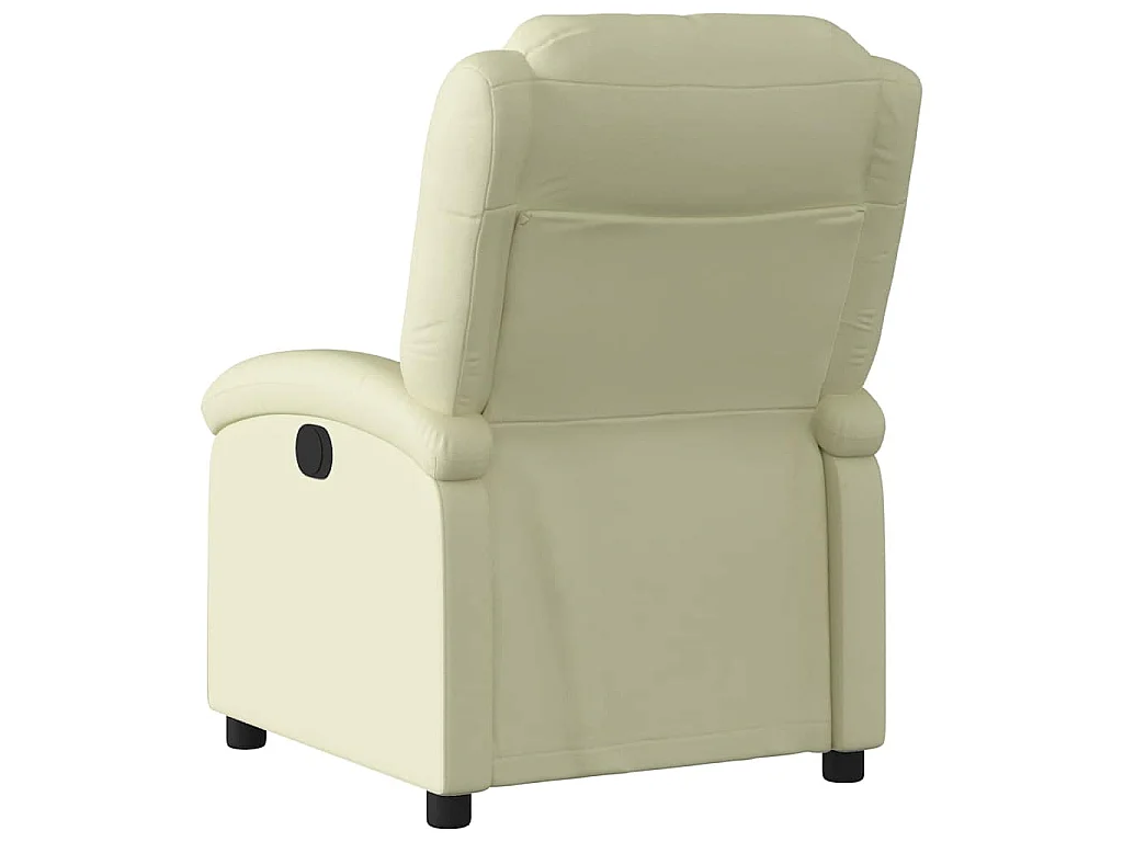 Fauteuil inclinable électrique crème cuir véritable