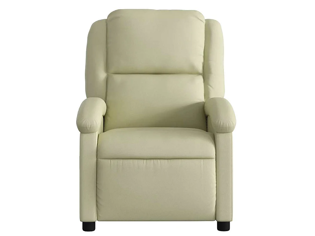 Fauteuil inclinable électrique crème cuir véritable