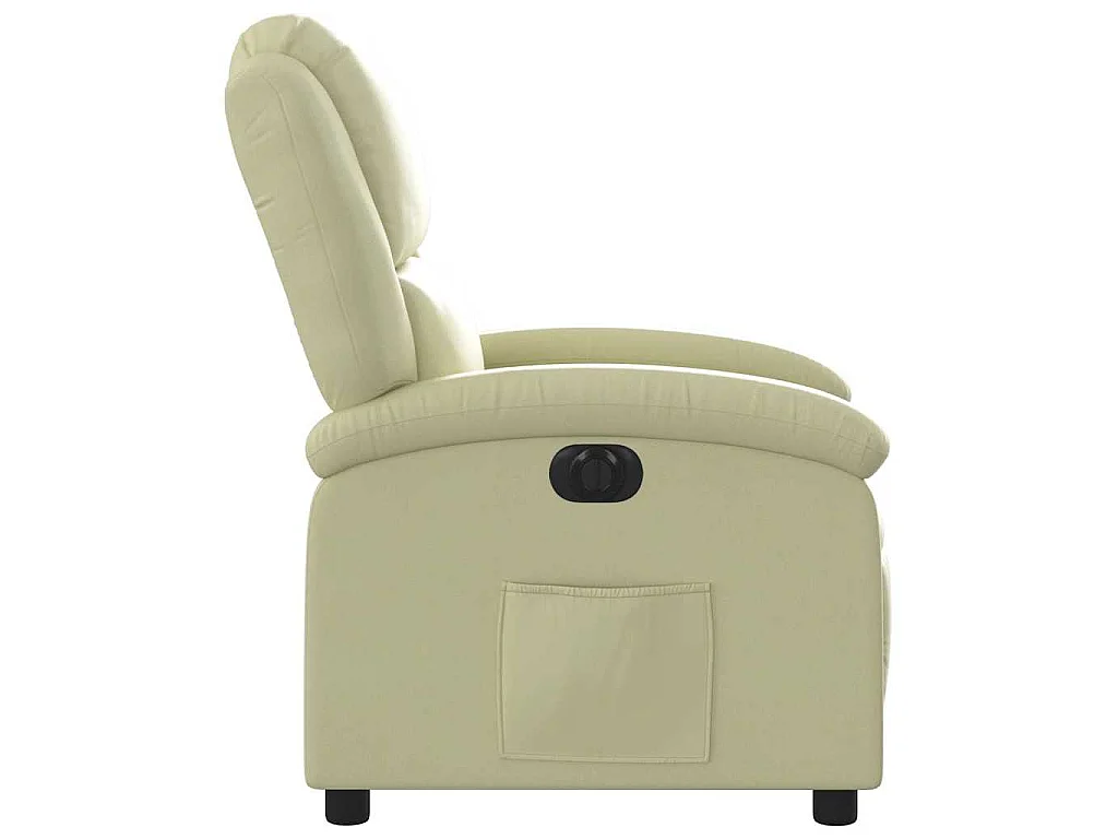 Fauteuil inclinable électrique crème cuir véritable