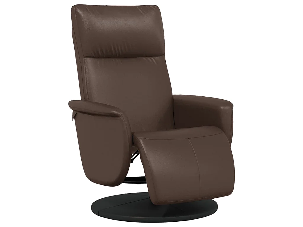 Fauteuil inclinable avec repose-pieds marron similicuir