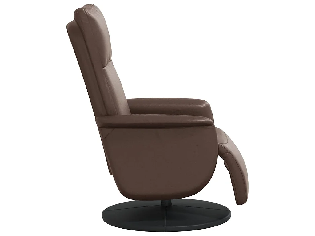 Fauteuil inclinable avec repose-pieds marron similicuir