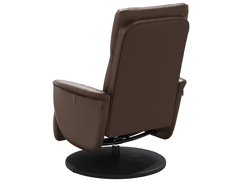 Fauteuil inclinable avec repose-pieds marron similicuir