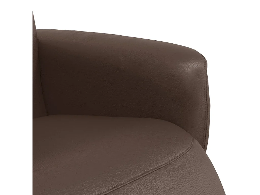 Fauteuil inclinable avec repose-pieds marron similicuir