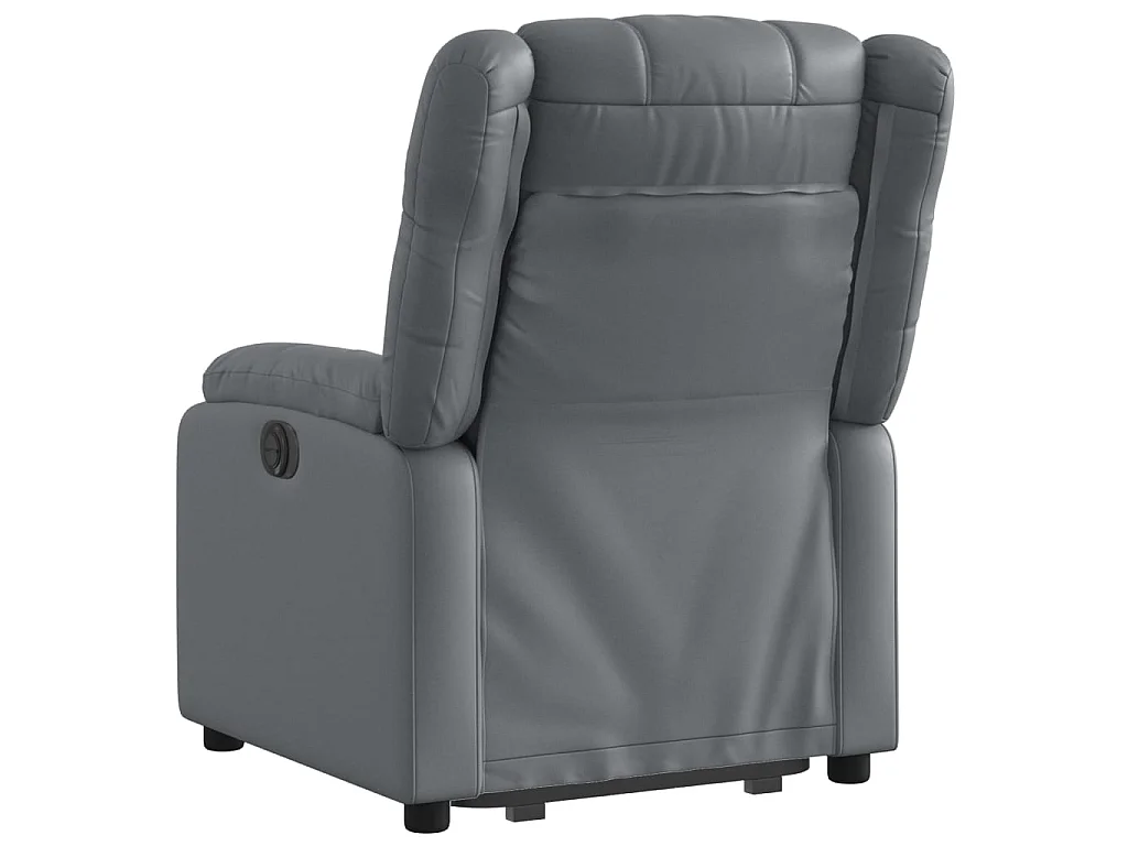 Poltrona Alzapersona Reclinabile Grigio in Similpelle