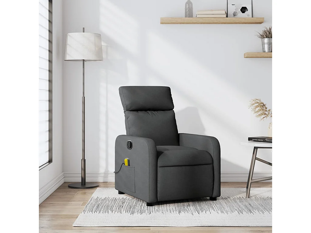 Massagesessel Dunkelgrau Stoff