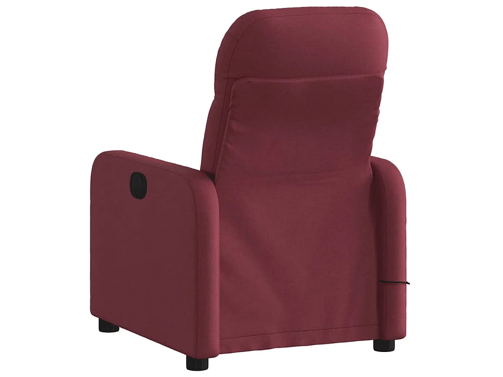 Poltrona Massaggiante Reclinabile Rosso Vino in Tessuto