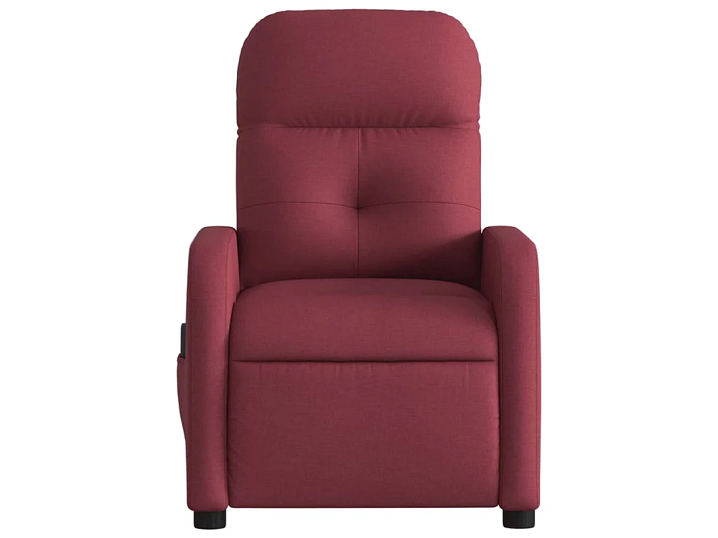 Poltrona Massaggiante Reclinabile Rosso Vino in Tessuto