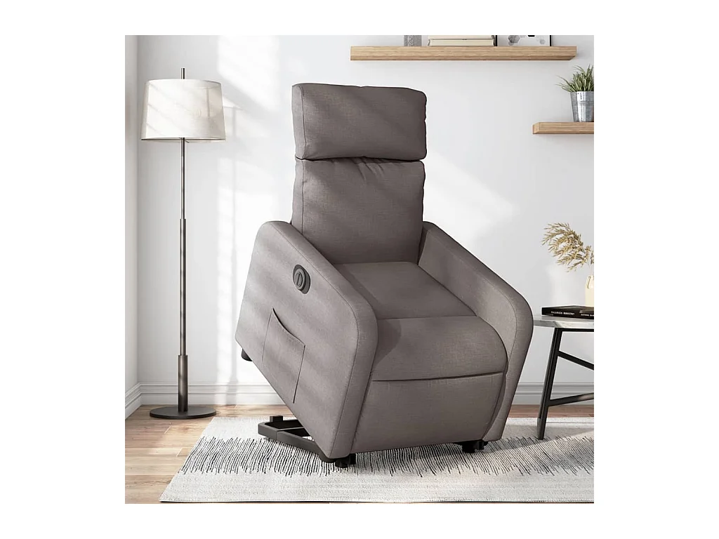 Fauteuil inclinable électrique taupe tissu