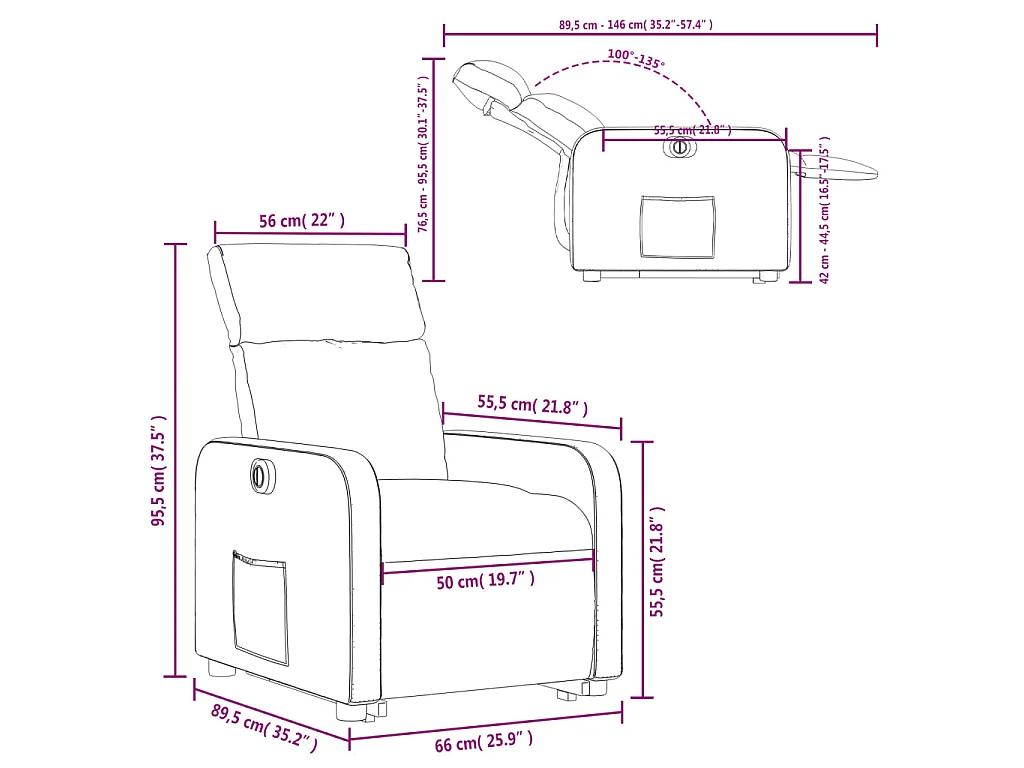 Relaxsessel mit Aufstehhilfe Elektrisch Taupe Stoff