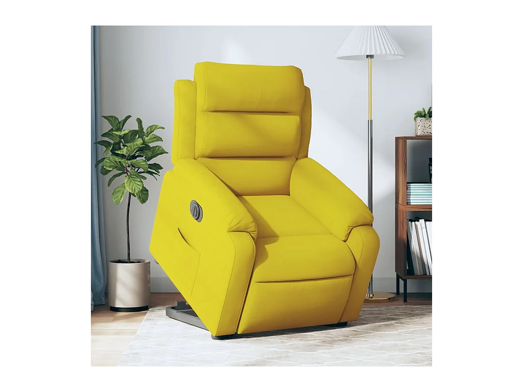 Fauteuil inclinable électrique jaune Velours