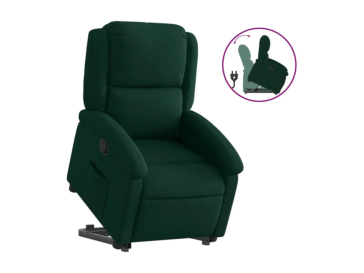 Fauteuil inclinable Vert foncé Velours