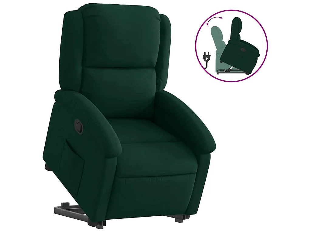 Sta-op-stoel verstelbaar fluweel donkergroen