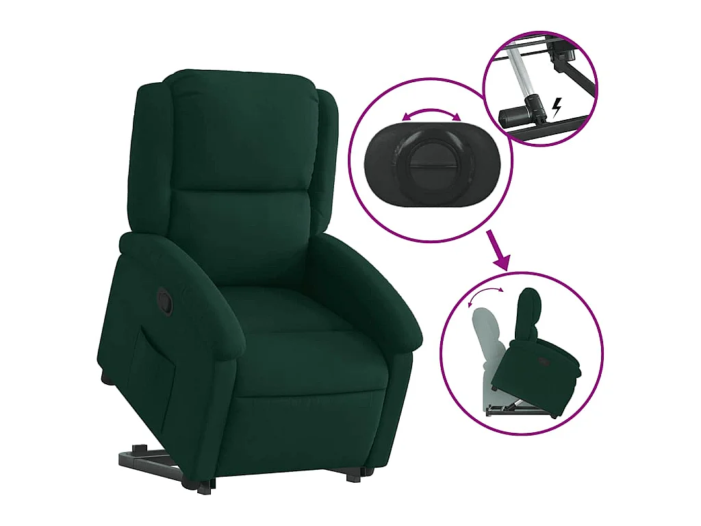 Sta-op-stoel verstelbaar fluweel donkergroen