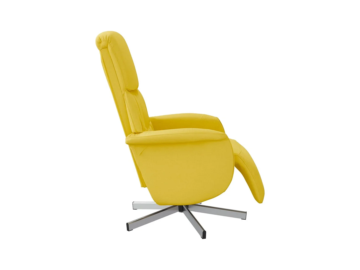 Fauteuil inclinable avec repose-pieds jaune clair tissu