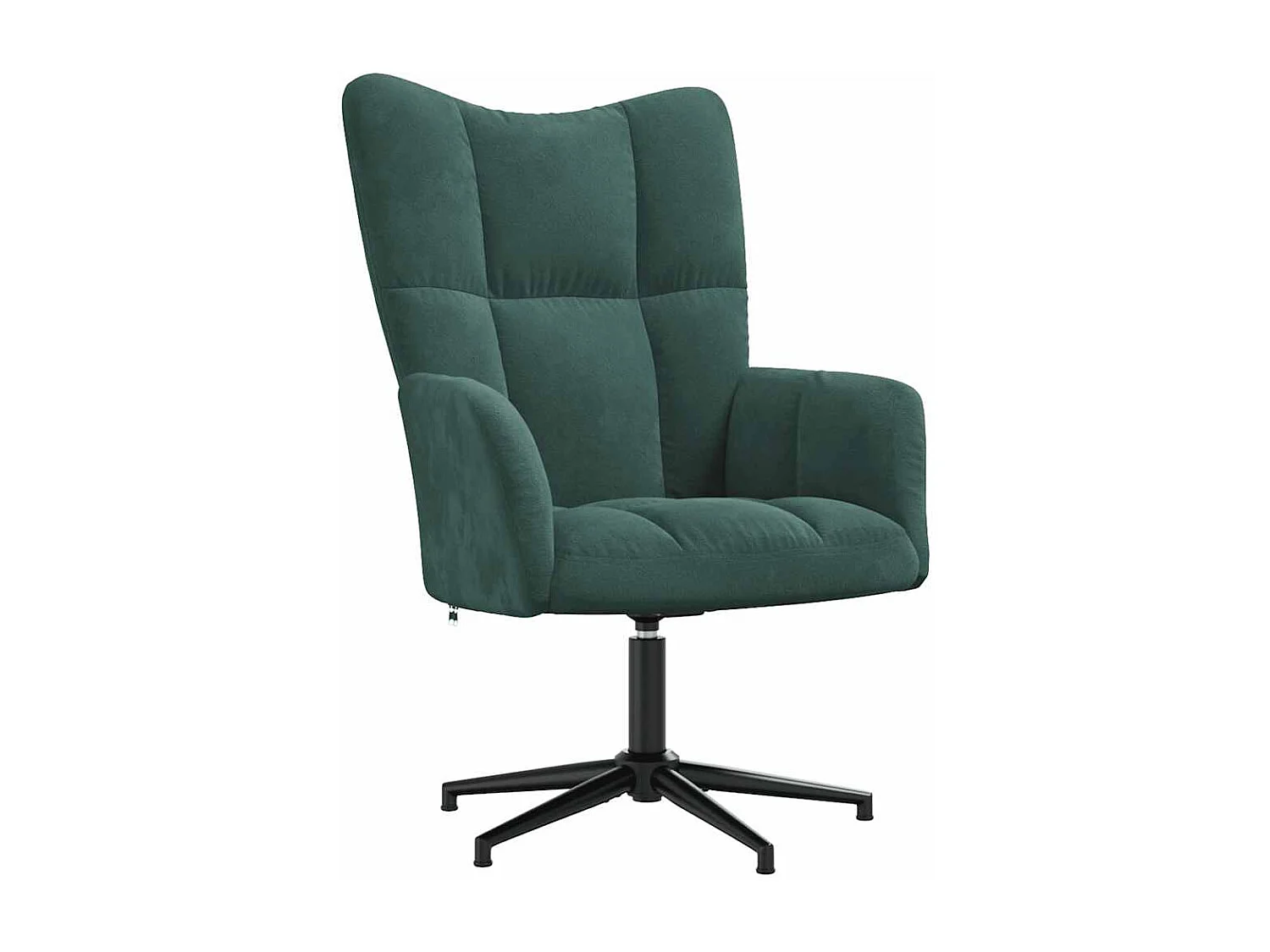 Chaise de relaxation avec tabouret Vert foncé Velours