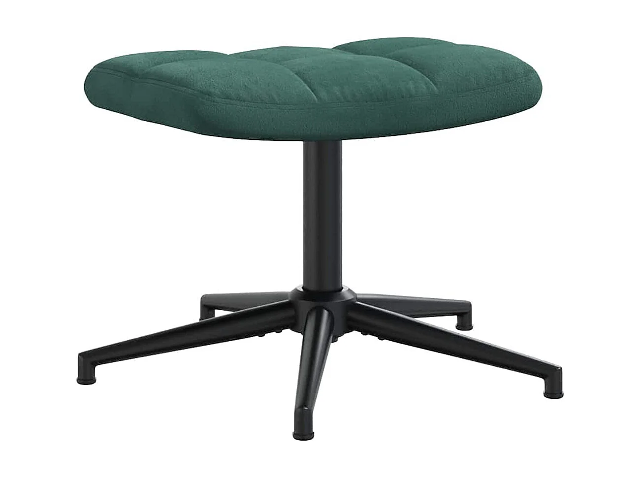 Chaise de relaxation avec tabouret Vert foncé Velours