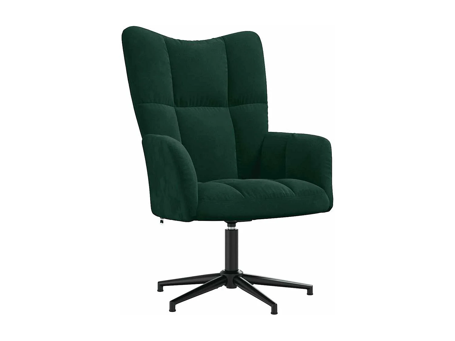 Chaise de relaxation avec tabouret Vert foncé Velours