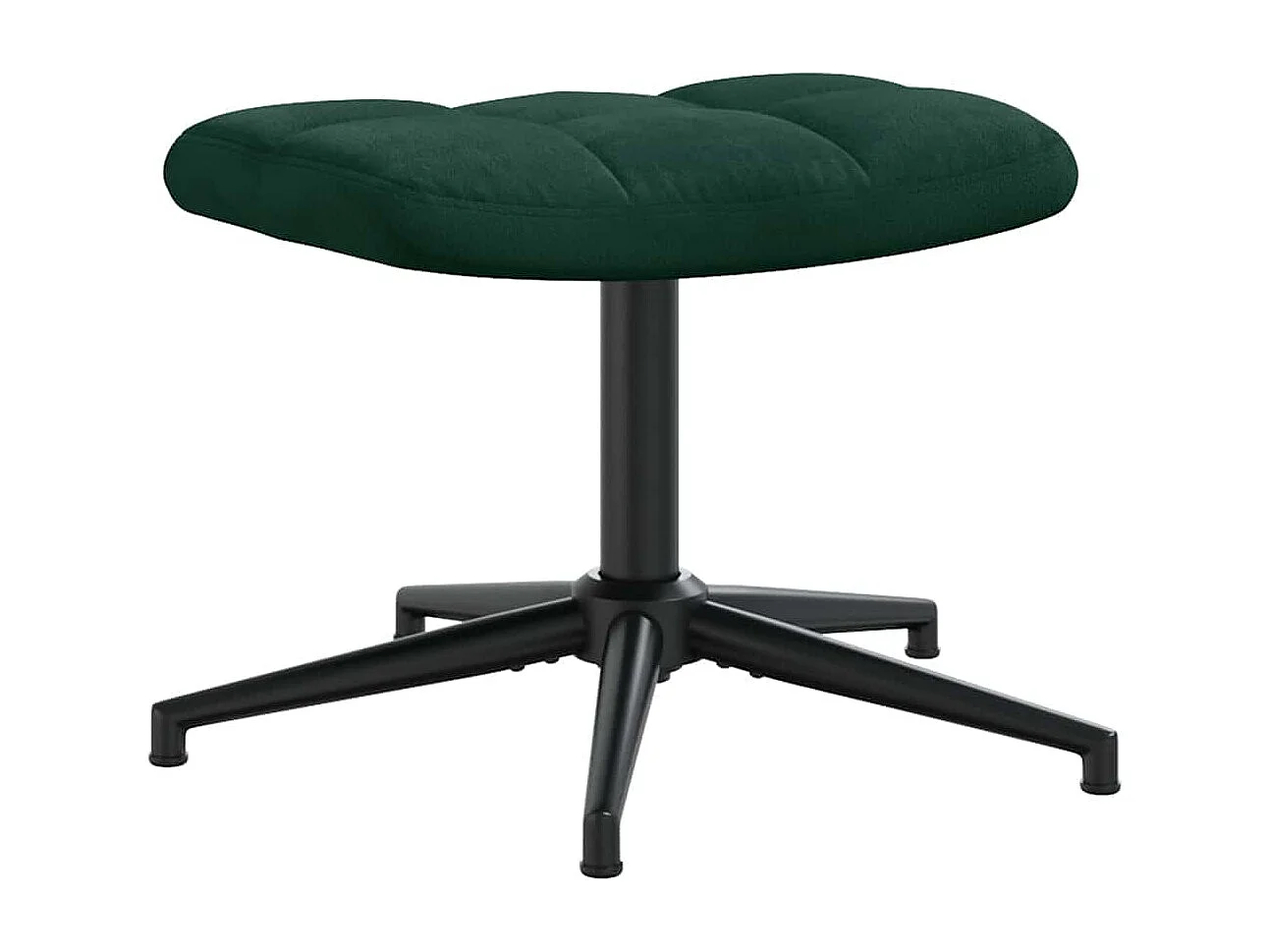 Chaise de relaxation avec tabouret Vert foncé Velours