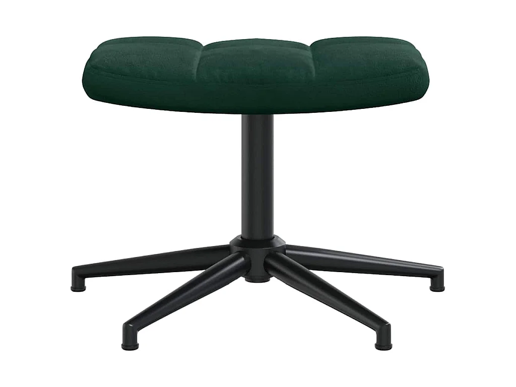 Relaxsessel mit Hocker Dunkelgrün Samt