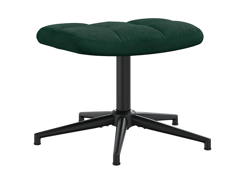 Relaxsessel mit Hocker Dunkelgrün Samt