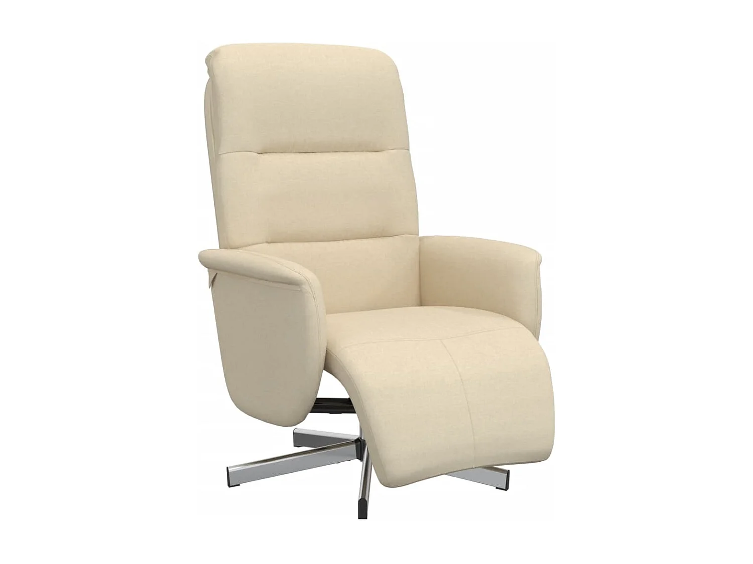 Fauteuil inclinable avec repose-pied crème tissu