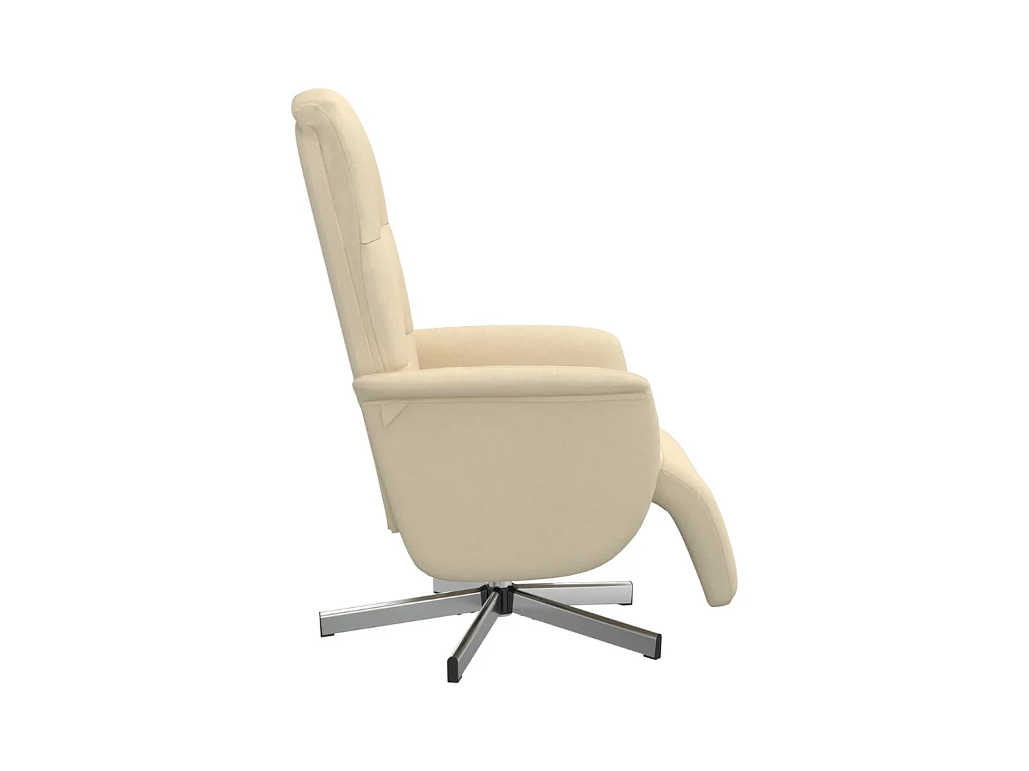 Fauteuil verstelbaar met voetensteun stof crèmekleurig