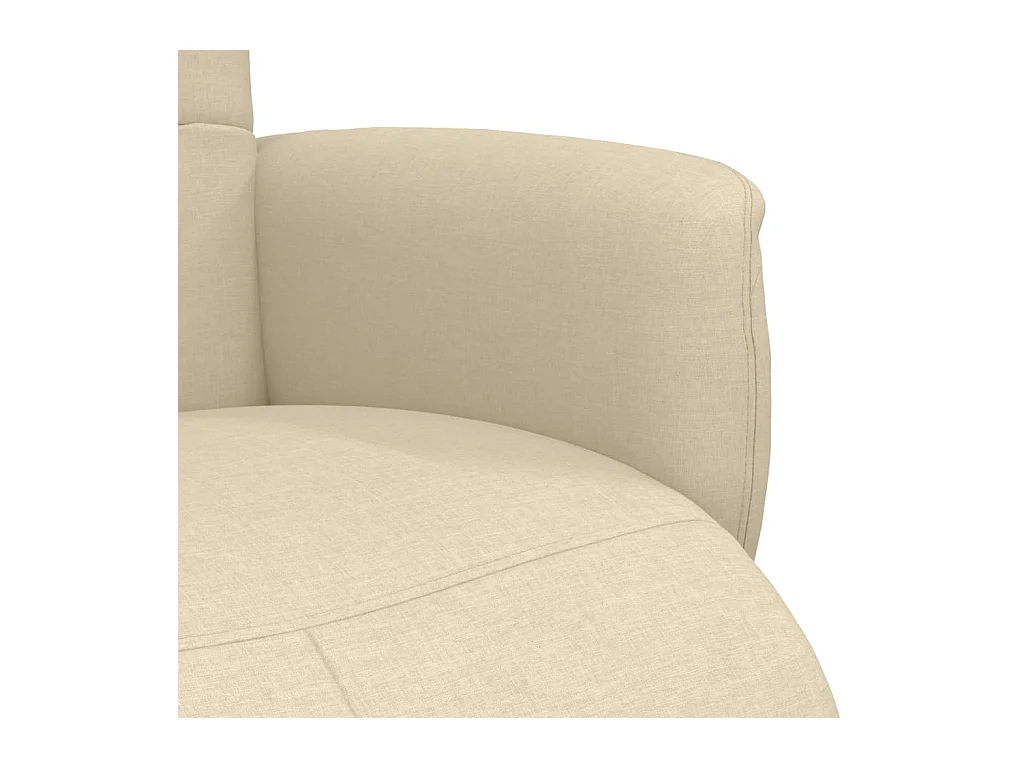 Fauteuil verstelbaar met voetensteun stof crèmekleurig