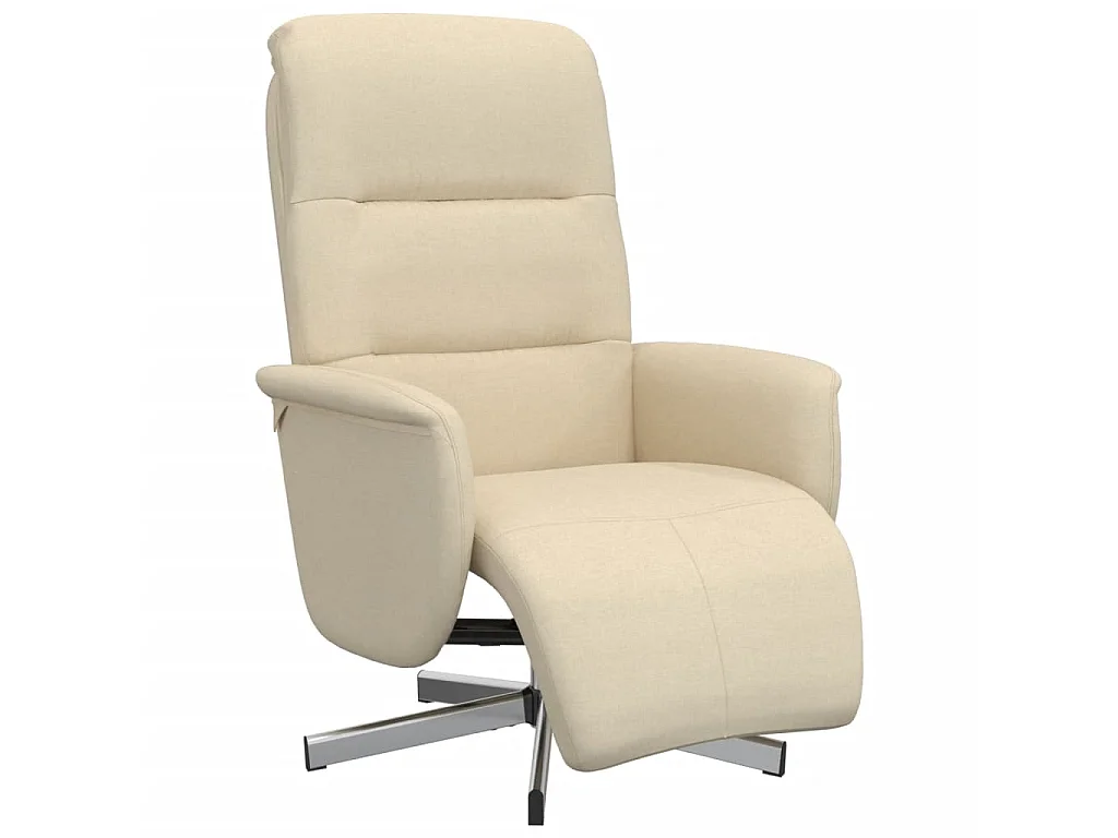 Fauteuil inclinable avec repose-pied crème tissu