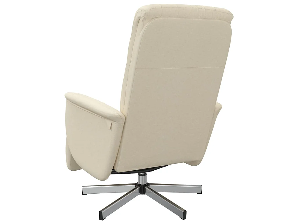 Fauteuil verstelbaar met voetensteun stof crèmekleurig