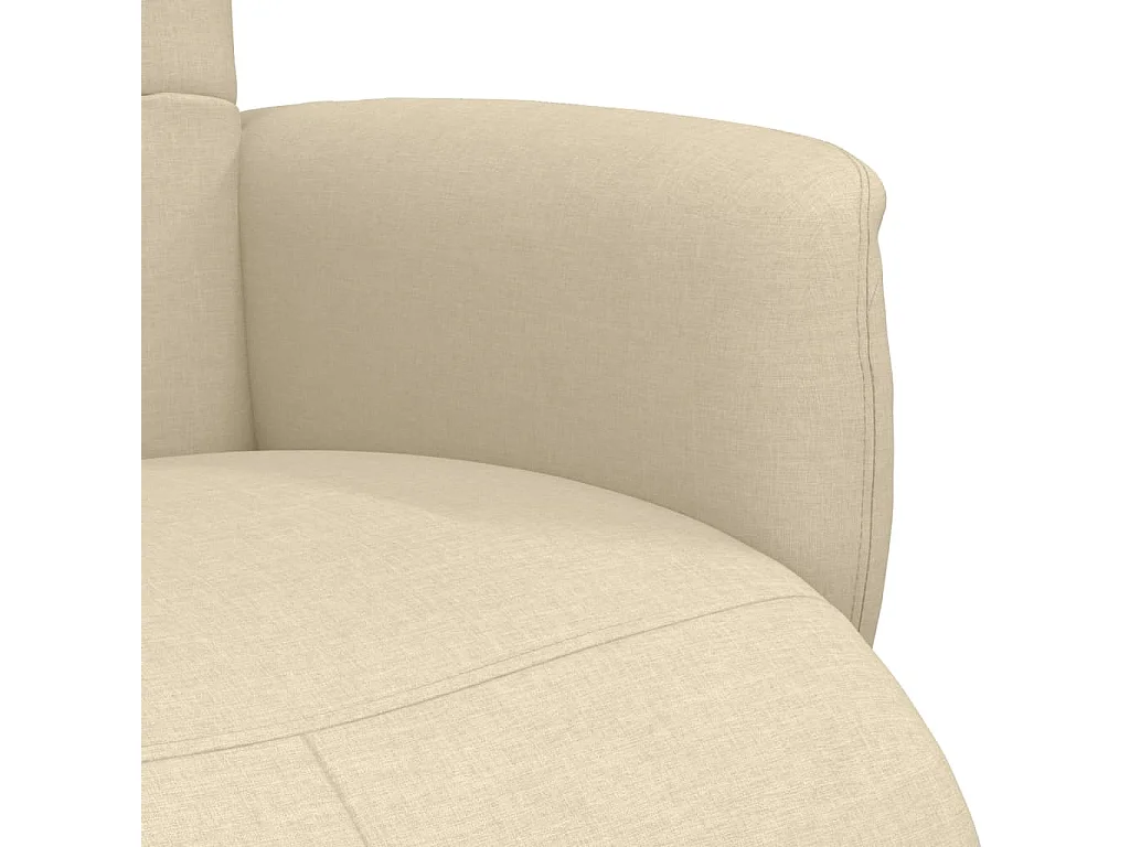 Fauteuil verstelbaar met voetensteun stof crèmekleurig
