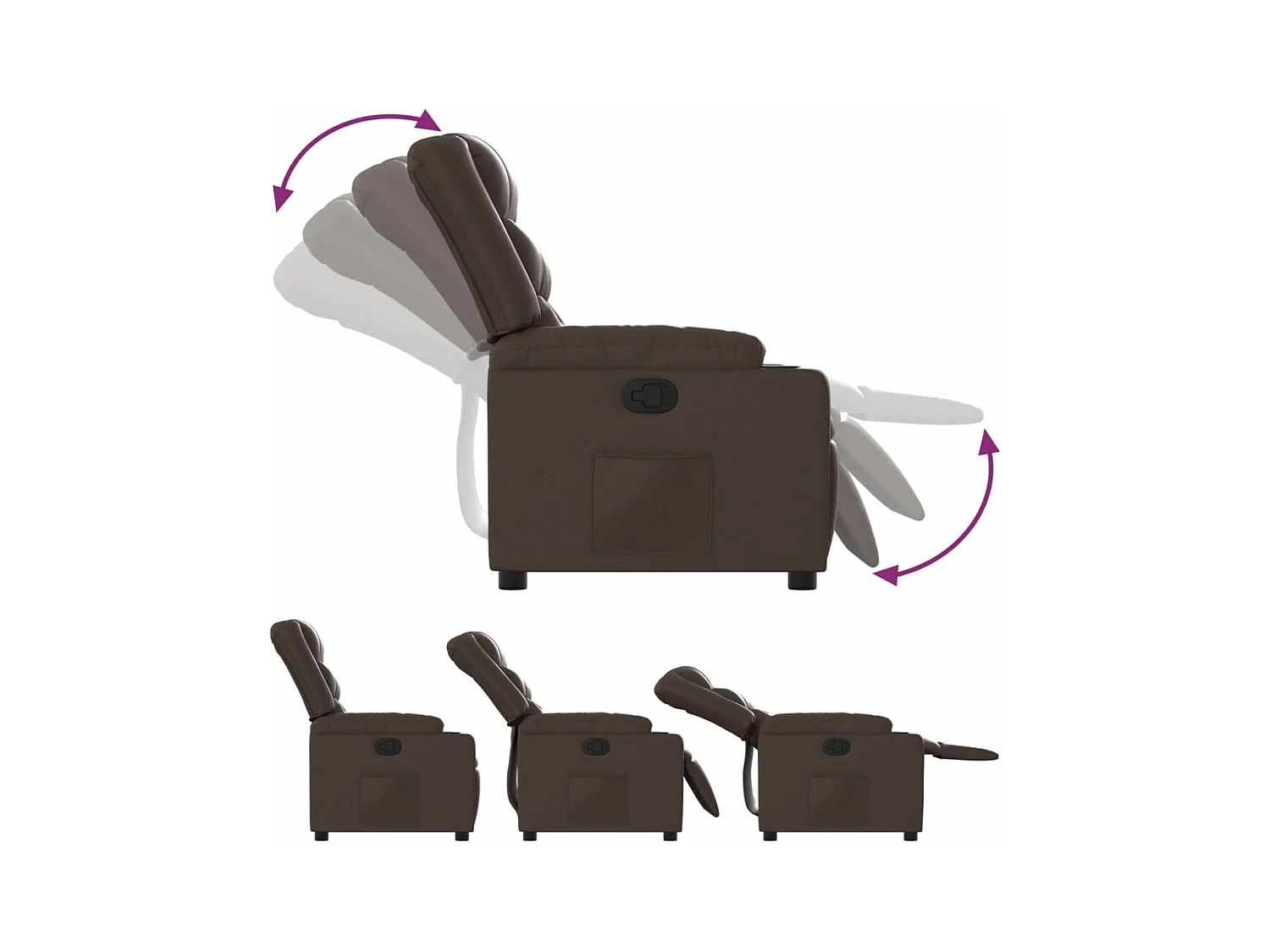 Relaxsessel Braun Kunstleder