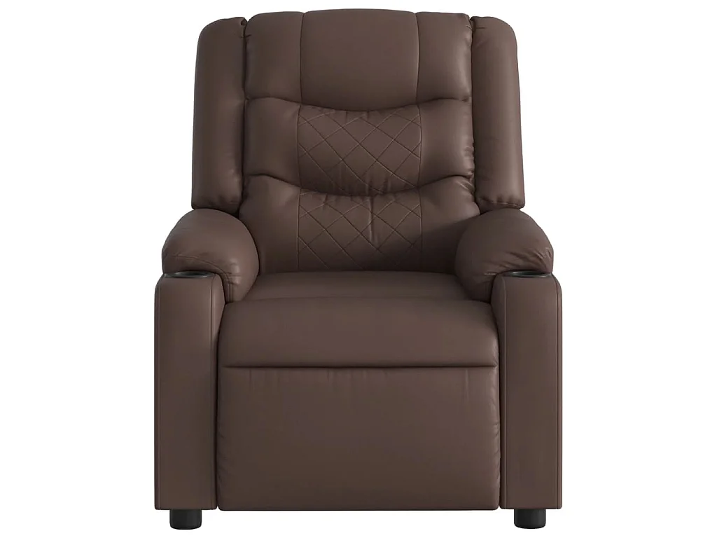 Sillón reclinable de cuero sintético marrón