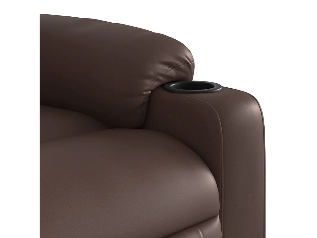 Sillón reclinable de cuero sintético marrón