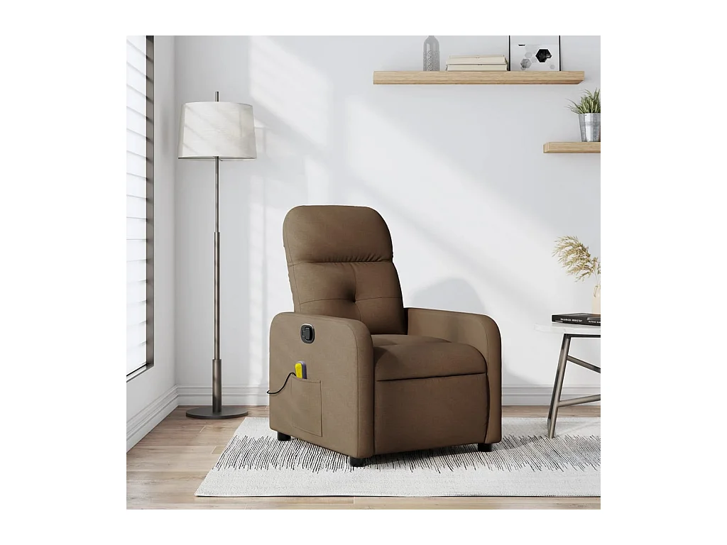 Fauteuil de massage inclinable Marron Tissu