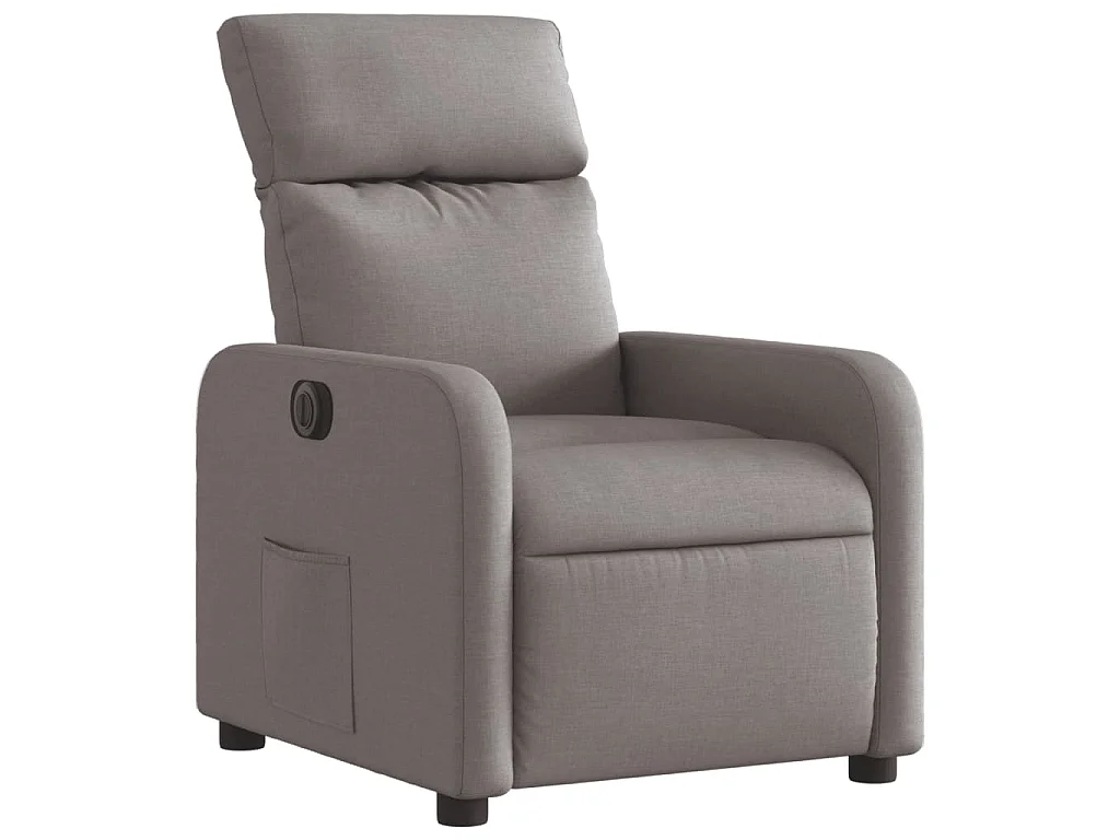 Fauteuil verstelbaar elektrisch stof taupe