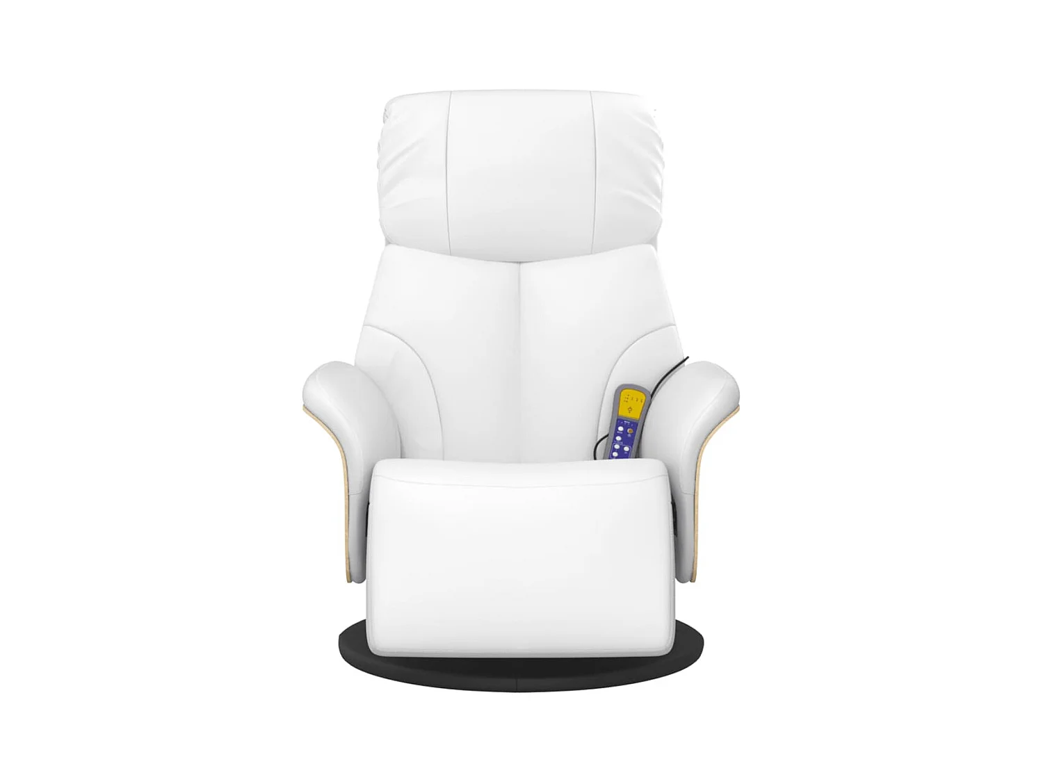 Fauteuil inclinable de massage repose-pieds blanc similicuir