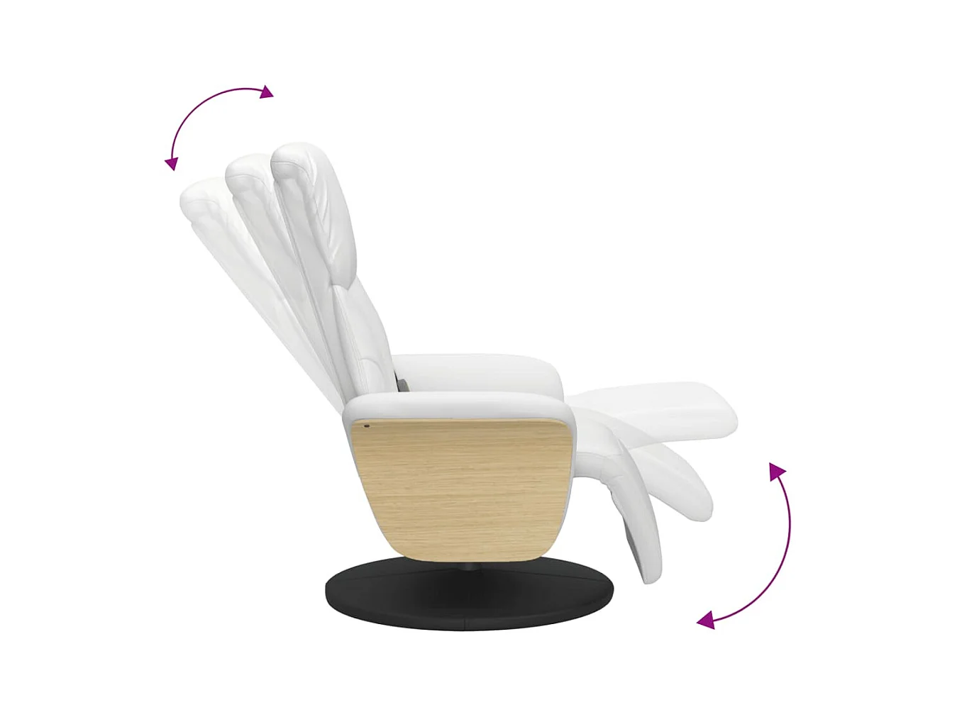 Fauteuil inclinable de massage repose-pieds blanc similicuir
