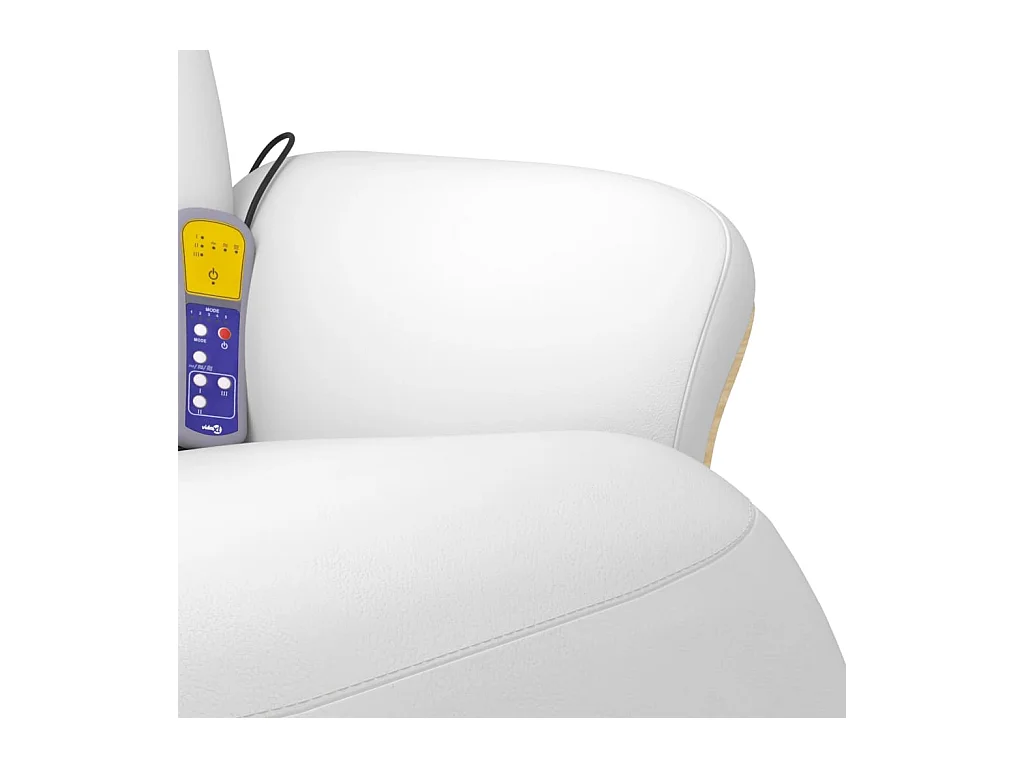 Fauteuil inclinable de massage repose-pieds blanc similicuir